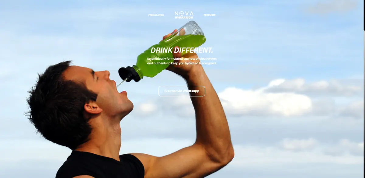 Nova Hydration product website